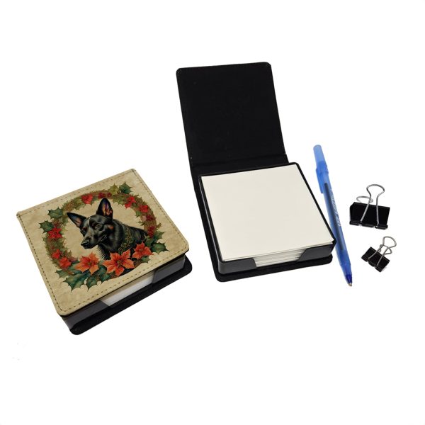 Australian Kelpie Christmas Flowers PU Leather Note Paper Holder Online - Image 2