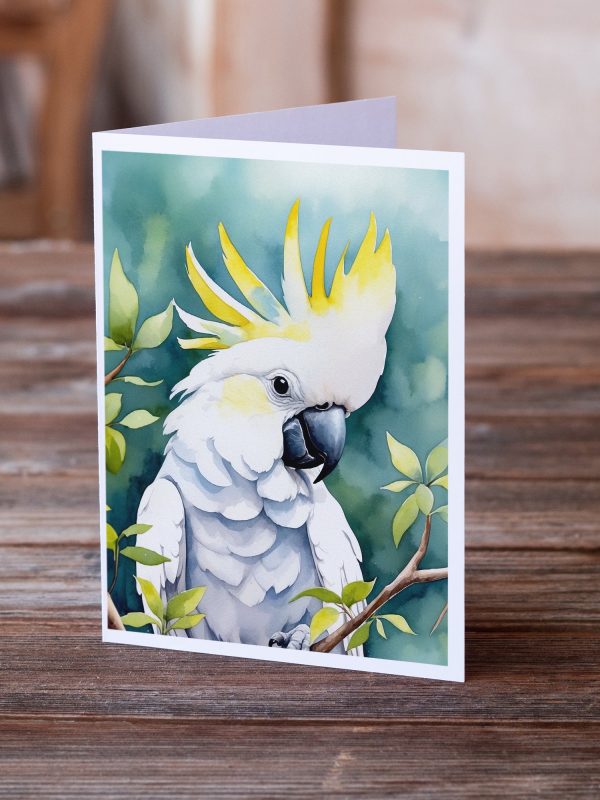 Sulphurcrested Cockatoo Greeting Cards Pack of 8 For Cheap - Image 2
