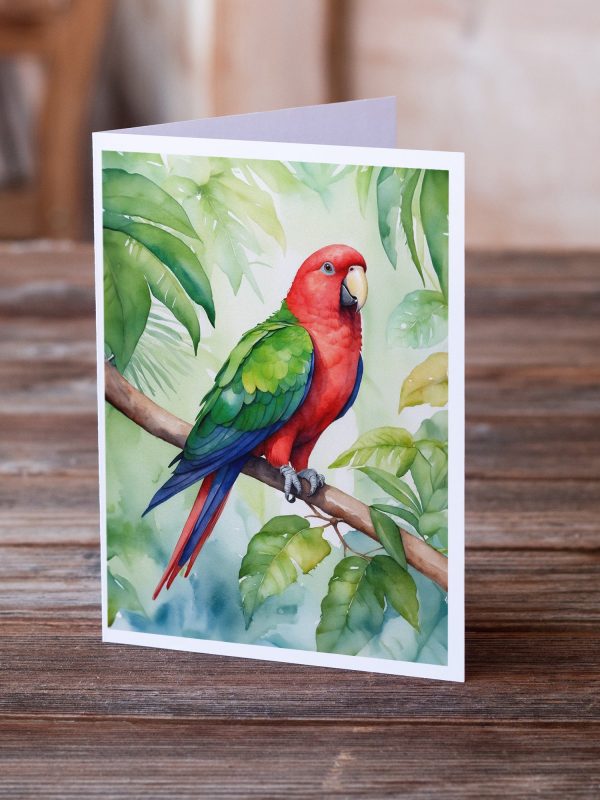 Eclectus Parrot Greeting Cards Pack of 8 Hot on Sale - Image 2