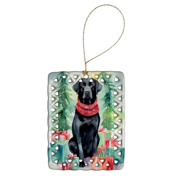 Black Labrador Retriever Christmas Porcelain Ornament Discount
