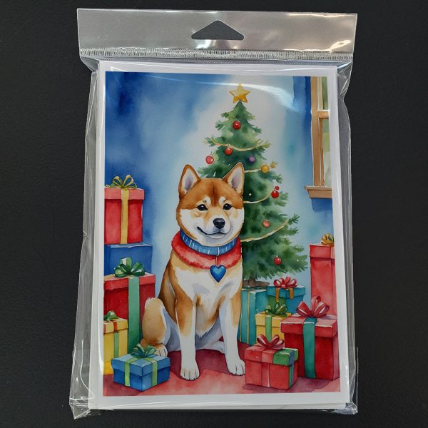 Shiba Inu Christmas Reindeer Greeting Cards Pack of 8 For Cheap - Image 3