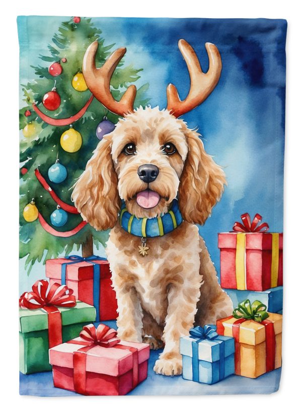 Cockapoo Christmas Reindeer House Flag Discount