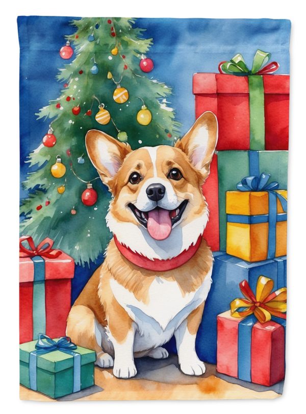 Corgi Christmas Reindeer House Flag For Sale