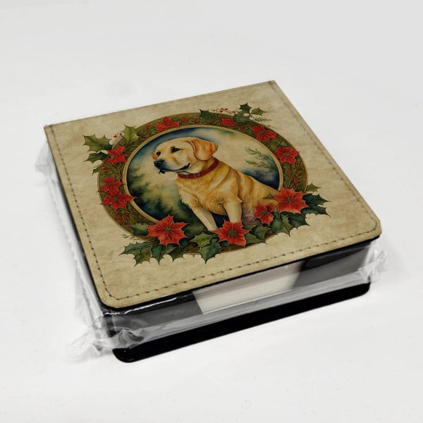 Labrador Retriever Christmas Flowers PU Leather Note Paper Holder Cheap - Image 4
