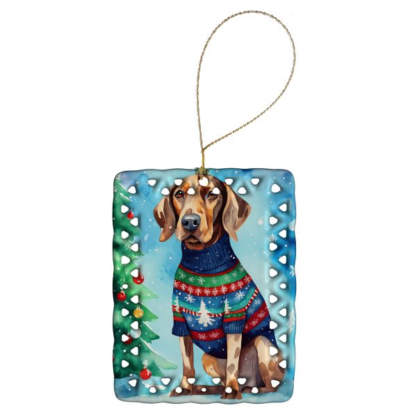 Coonhound Christmas Porcelain Ornament Cheap