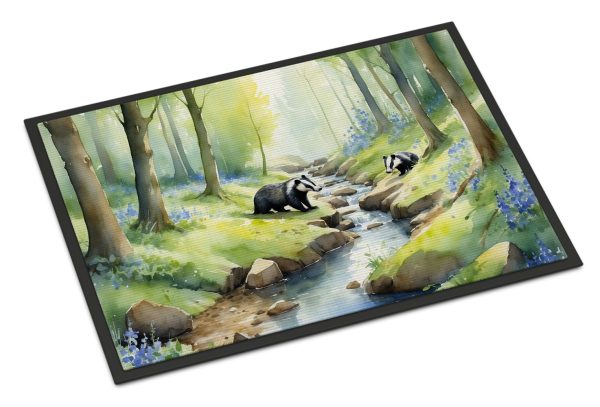 Woodland Spring Badgers Doormat Hot on Sale