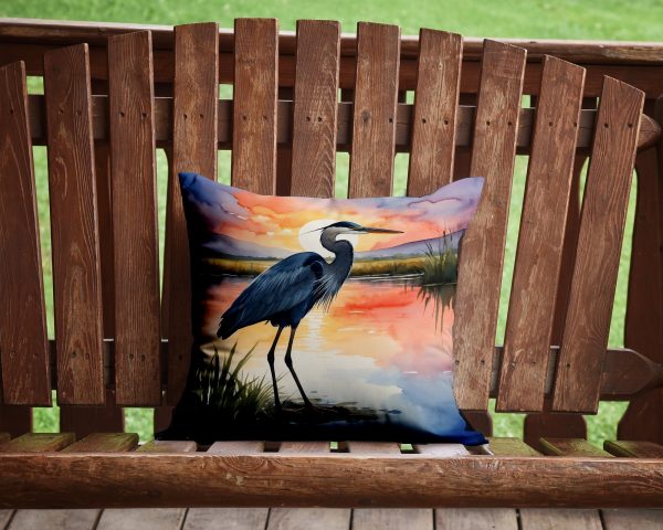 Blue Heron Setting Sun Throw Pillow Discount - Image 2