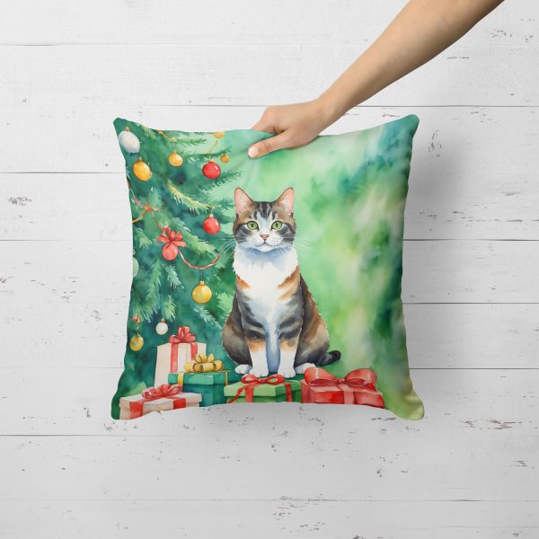 Manx Cat By the Christmas Tree Throw Pillow Supply - Image 3