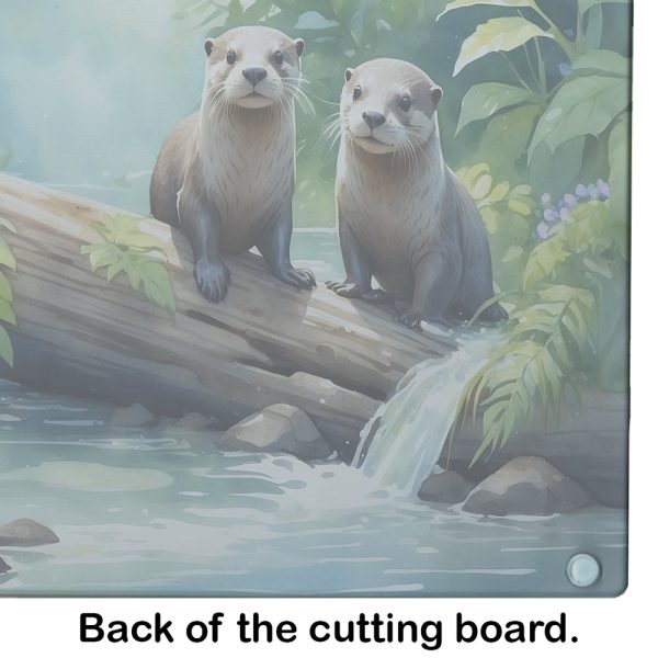 River Otters at Play Glass Cutting Board Cheap - Image 5