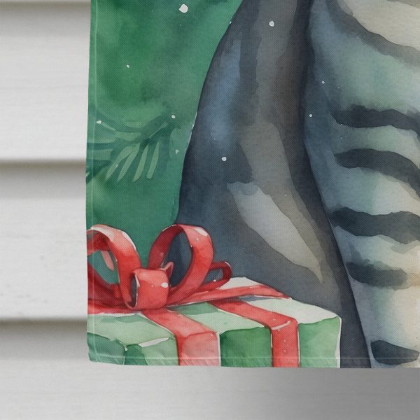 Asian Cat By the Christmas Tree House Flag Online - Image 4