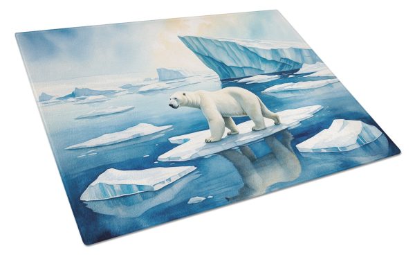 Polar Bear on the Ice Glass Cutting Board Online Hot Sale