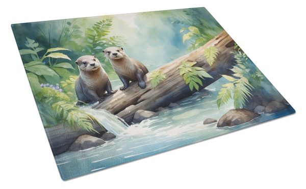 River Otters at Play Glass Cutting Board Cheap