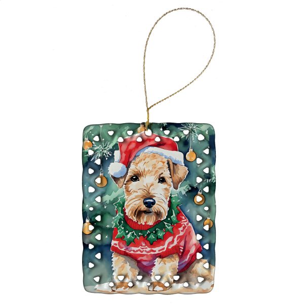 Lakeland Terrier Christmas Porcelain Ornament on Sale