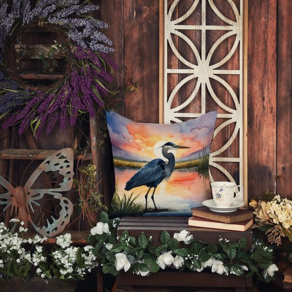 Blue Heron Setting Sun Throw Pillow Discount - Image 4