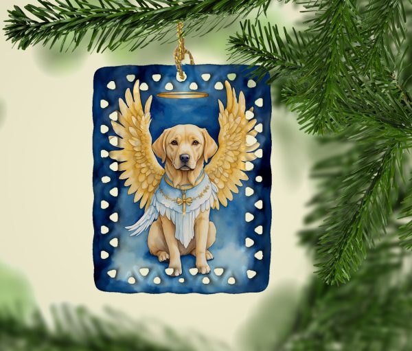 Yellow Chocolate Labrador Retriever My Angel Porcelain Ornament Discount - Image 2