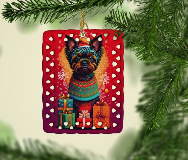 Affenpinscher Holiday Christmas Porcelain Ornament Fashion - Image 2