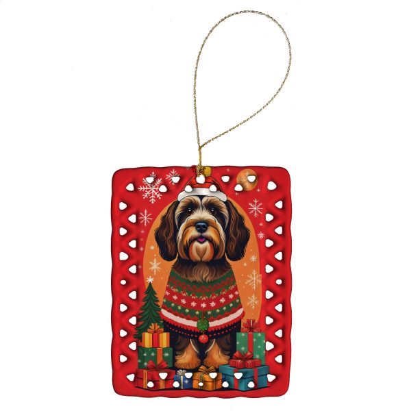 Tibetan Terrier Holiday Christmas Porcelain Ornament Online now