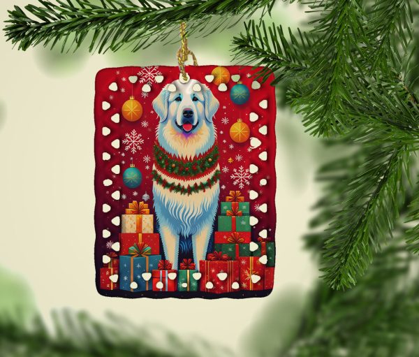 Great Pyrenees Holiday Christmas Porcelain Ornament Hot on Sale - Image 2