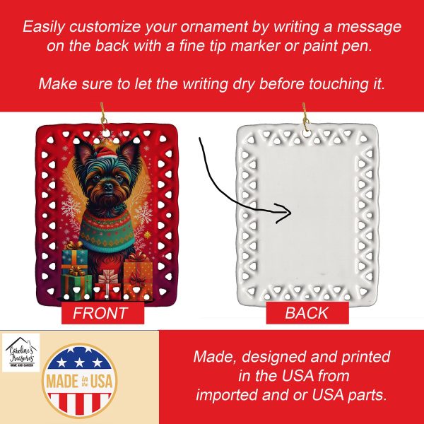 Affenpinscher Holiday Christmas Porcelain Ornament Fashion - Image 3