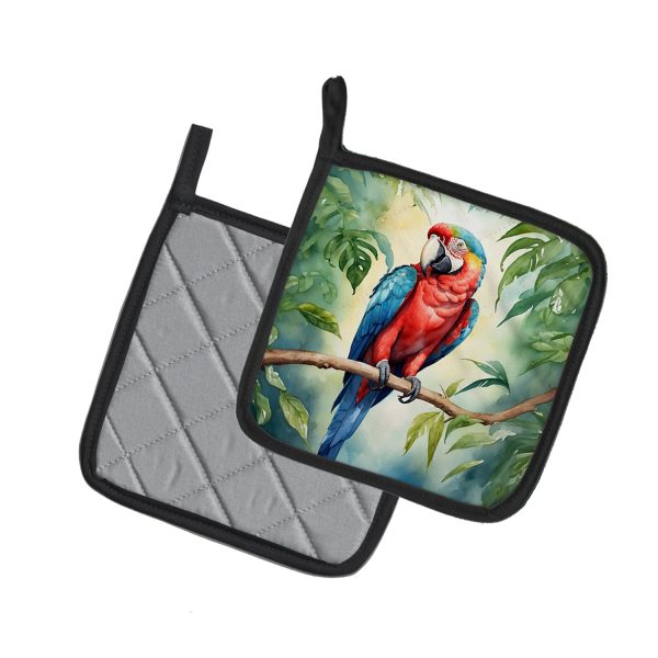Macaw Parrot Pair of Pot Holders Cheap - Image 2