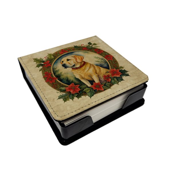 Labrador Retriever Christmas Flowers PU Leather Note Paper Holder Cheap