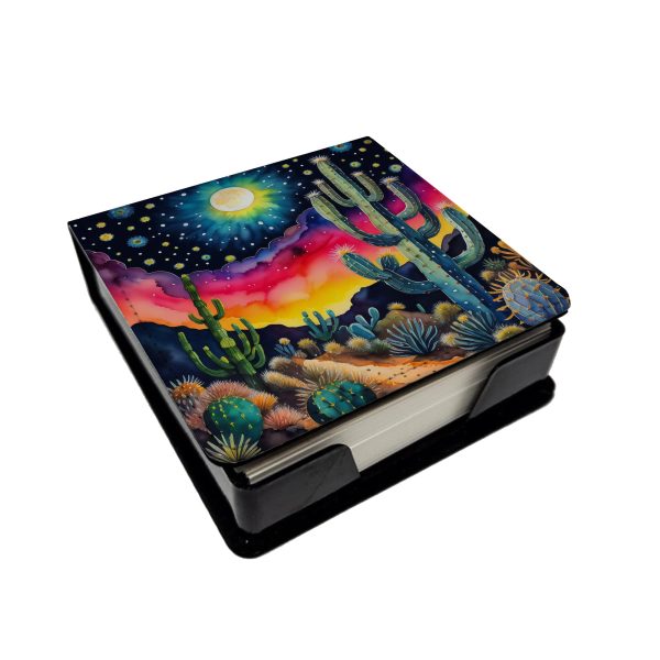 Colorful Queen of the Night Cactus PU Leather Note Paper Holder For Discount