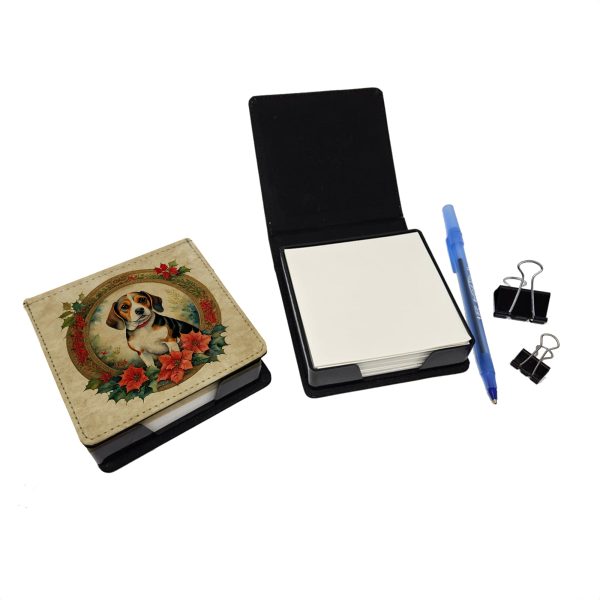 Beagle Christmas Flowers PU Leather Note Paper Holder on Sale - Image 2