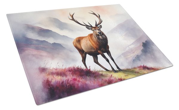 Highland Red Deer Glass Cutting Board on Sale