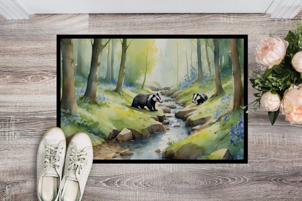 Woodland Spring Badgers Doormat Hot on Sale - Image 2