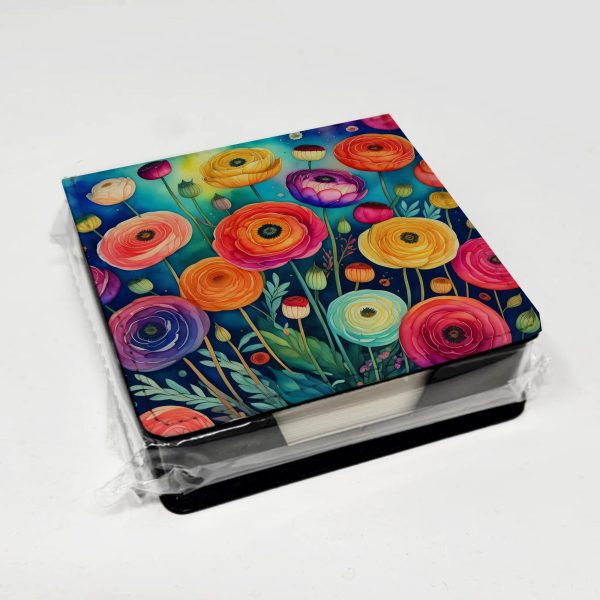 Colorful Ranunculus PU Leather Note Paper Holder Fashion - Image 4