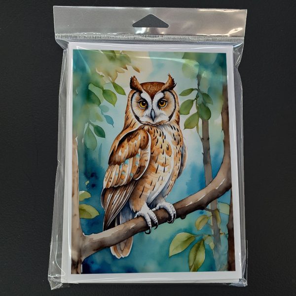 Oriental Bay Owl Greeting Cards Pack of 8 For Sale - Image 3