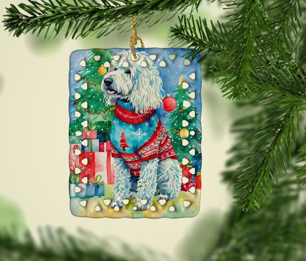 Komondor Christmas Porcelain Ornament For Cheap - Image 2