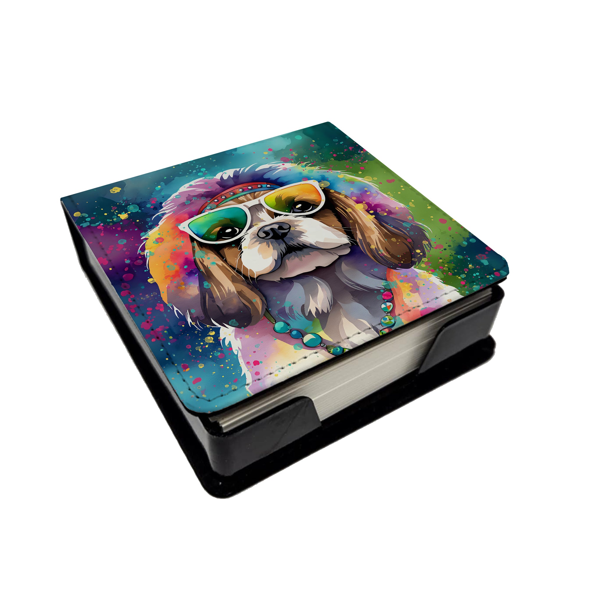 Shih Tzu Hippie Dawg PU Leather Note Paper Holder Online Sale