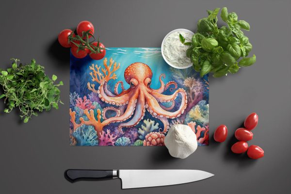 Octopus Among Coral Glass Cutting Board Online Sale - Image 3