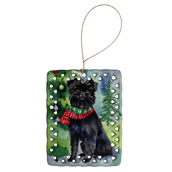 Affenpinscher Christmas Porcelain Ornament Cheap