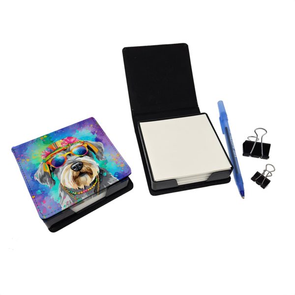 Schnauzer Hippie Dawg PU Leather Note Paper Holder For Sale - Image 2