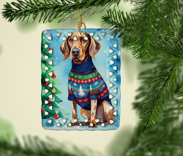 Coonhound Christmas Porcelain Ornament Cheap - Image 2