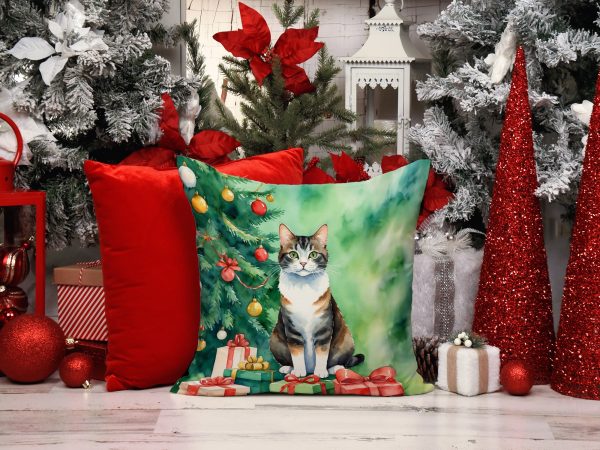 Manx Cat By the Christmas Tree Throw Pillow Cheap - Image 4
