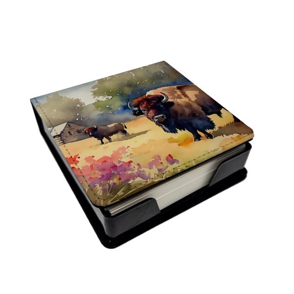 Wood Bison PU Leather Note Paper Holder Discount