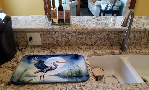 Blue Heron Under the Moonlight Dish Drying Mat Sale - Image 2