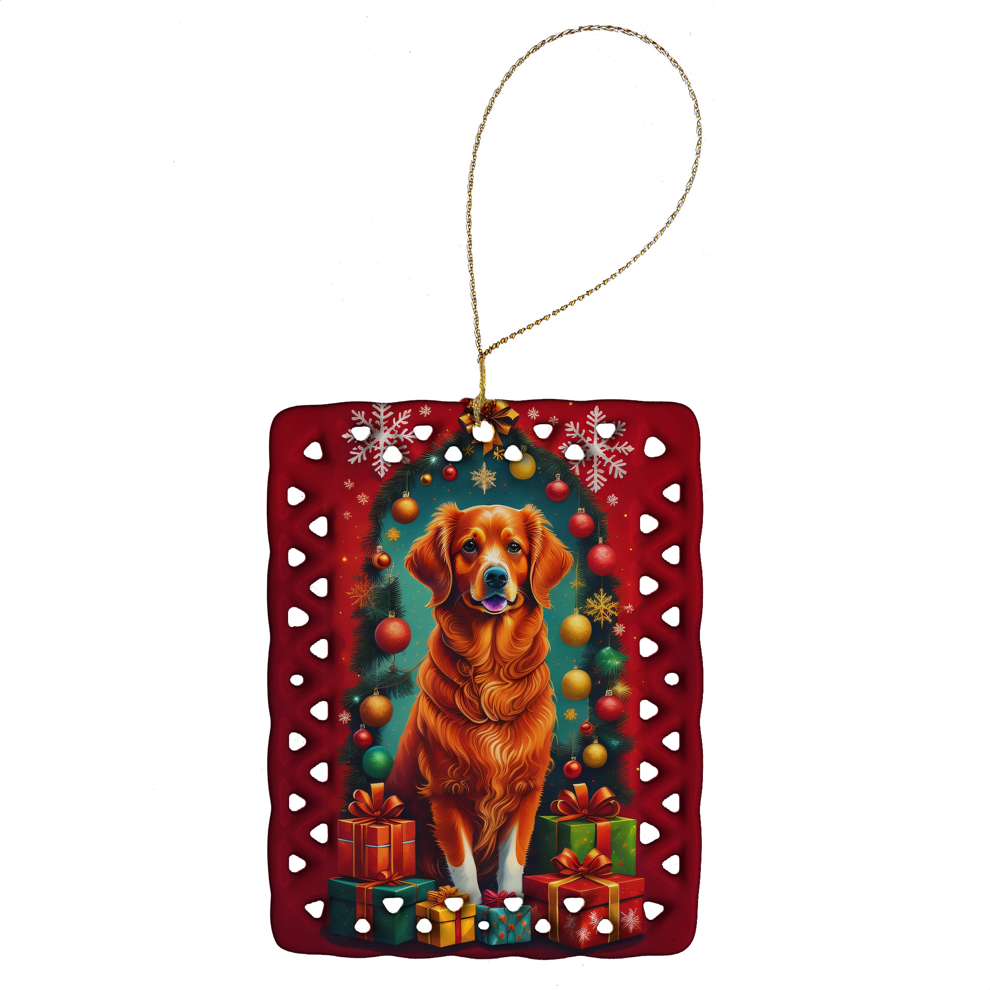 Nova Scotia Duck Toller Holiday Christmas Porcelain Ornament Online Hot Sale