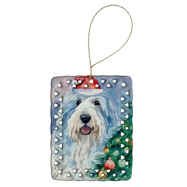 Old English Sheepdog Christmas Porcelain Ornament Sale