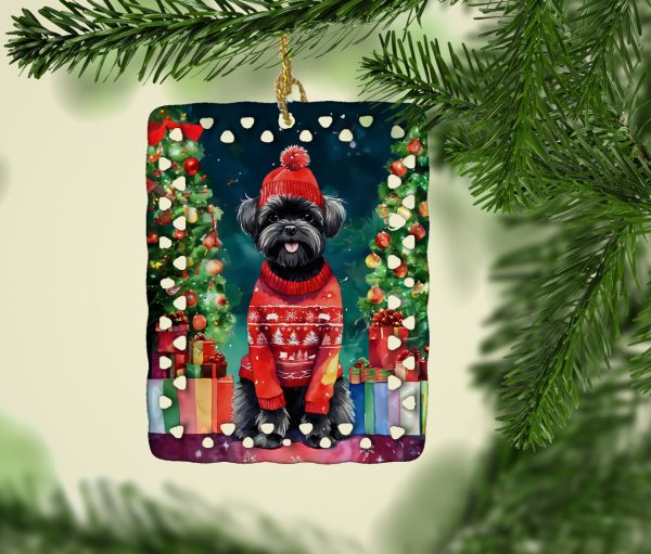 Affenpinscher Christmas Porcelain Ornament Online now - Image 2
