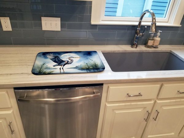 Blue Heron Under the Moonlight Dish Drying Mat Sale - Image 3