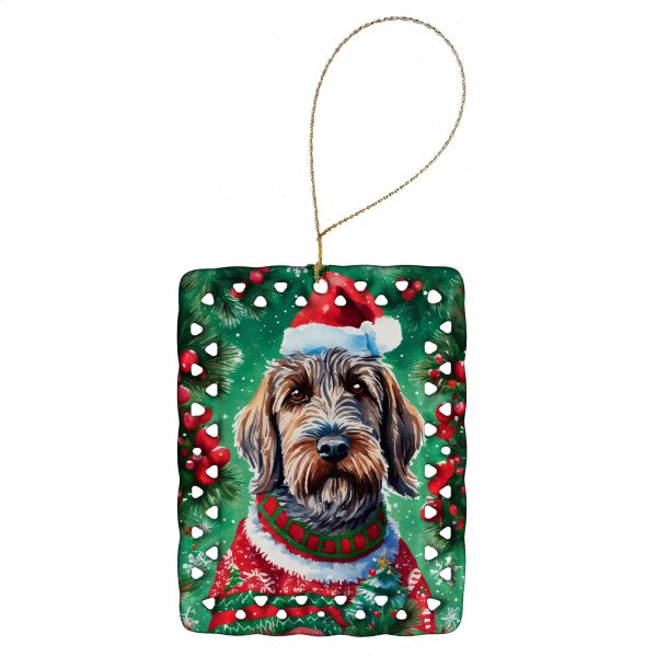 Wirehaired Pointing Griffon Christmas Porcelain Ornament Online Hot Sale
