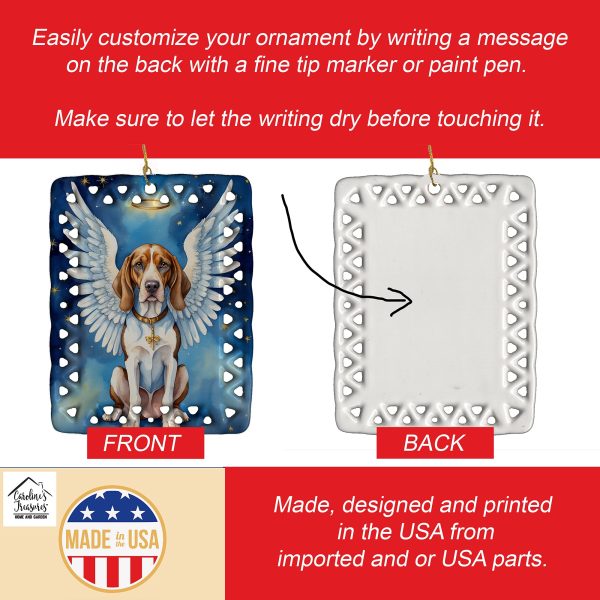 American English Coonhound My Angel Porcelain Ornament For Cheap - Image 3
