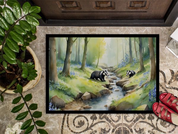 Woodland Spring Badgers Doormat Hot on Sale - Image 3