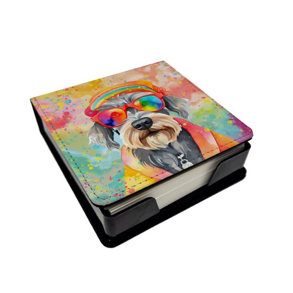 Schnauzer Hippie Dawg PU Leather Note Paper Holder For Discount