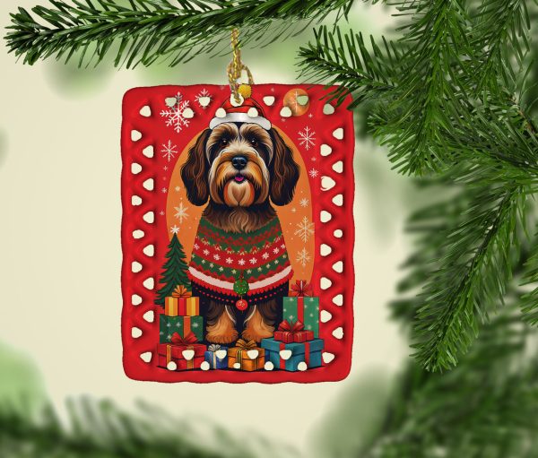 Tibetan Terrier Holiday Christmas Porcelain Ornament Online now - Image 2