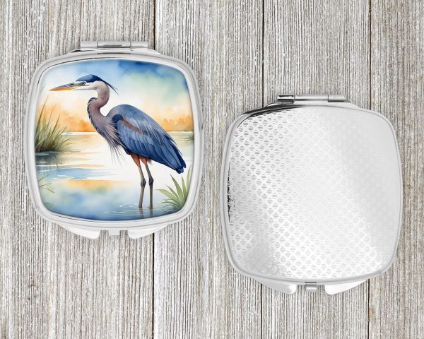 Blue Heron Emerging as the day fades Compact Mirror Online Sale - Image 4